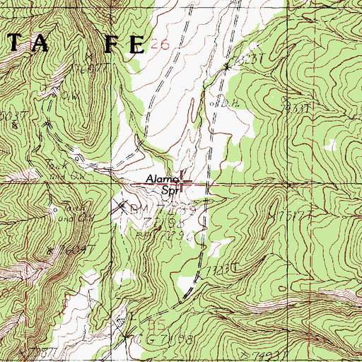 Topographic Map of Alamo Spring, NM