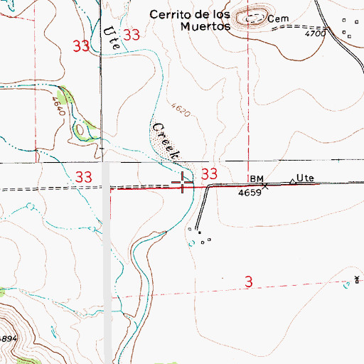 Topographic Map of Alamocita Creek, NM