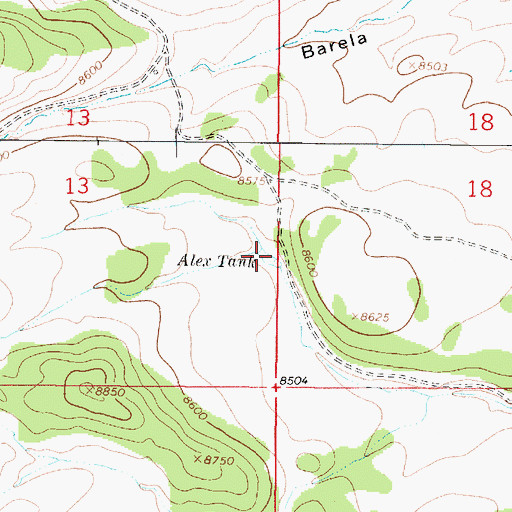 Topographic Map of Alex Tank, NM
