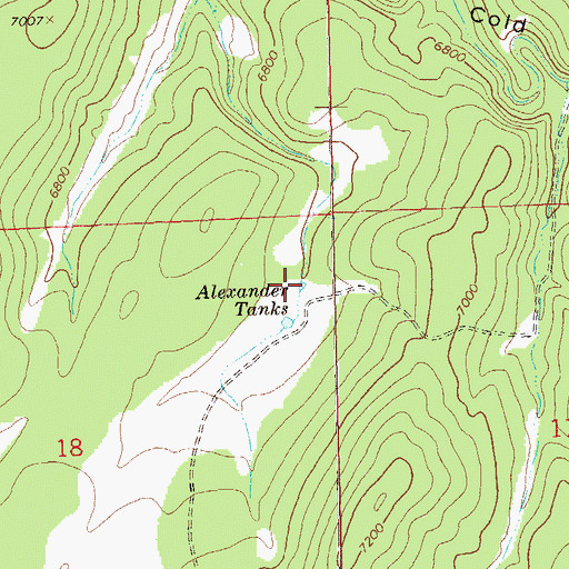 Topographic Map of Alexander Tanks, NM