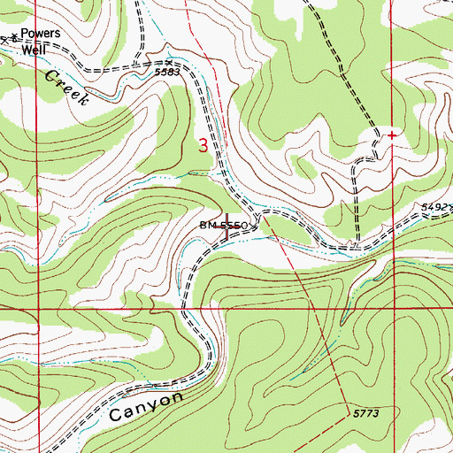 Topographic Map of Algerita Canyon, NM