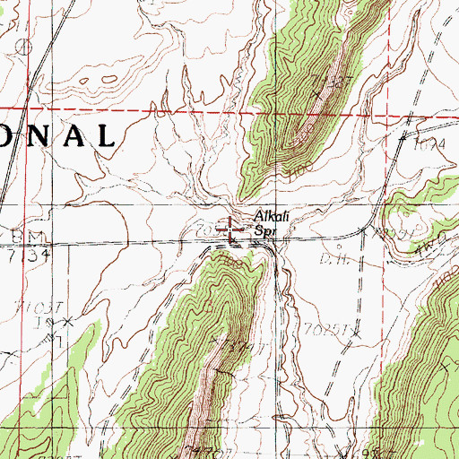 Topographic Map of Alkali Spring, NM