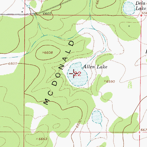 Topographic Map of Allen Lake, NM