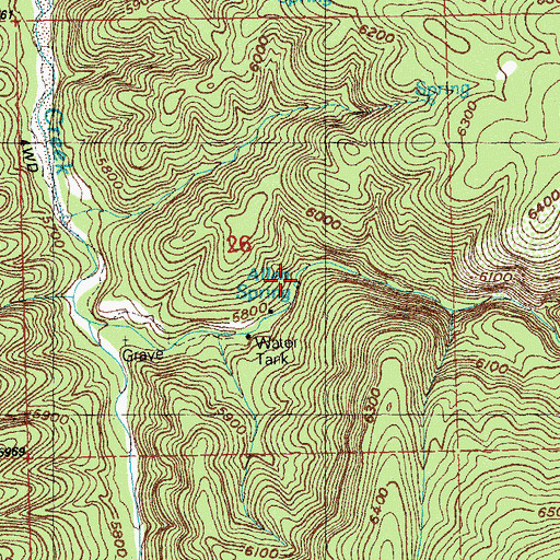 Topographic Map of Allen Spring, NM