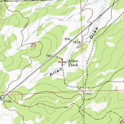 Topographic Map of Allen Tank, NM