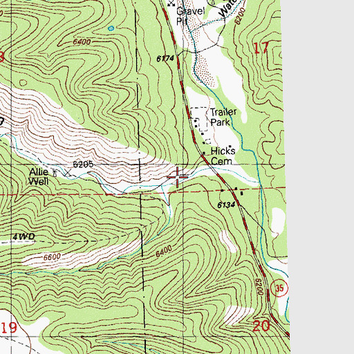 Topographic Map of Allie Canyon, NM