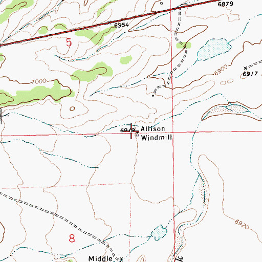 Topographic Map of Allison Windmill, NM