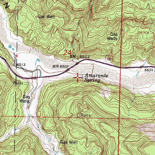 Topographic Map of Amarante Spring, NM