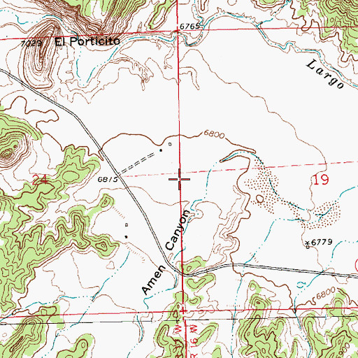 Topographic Map of Amen Canyon, NM