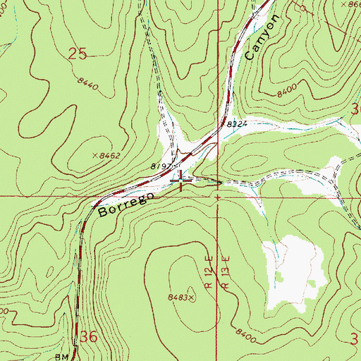 Topographic Map of Amole Canyon, NM