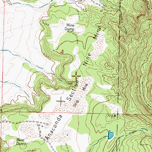 Topographic Map of Anaconda Section Nine Mine, NM
