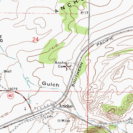 Topographic Map of Ancho Cemetery, NM