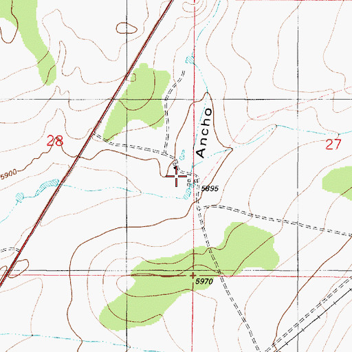 Topographic Map of Ancho Valley, NM