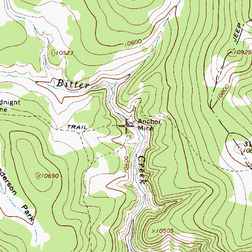 Topographic Map of Anchor Mine, NM