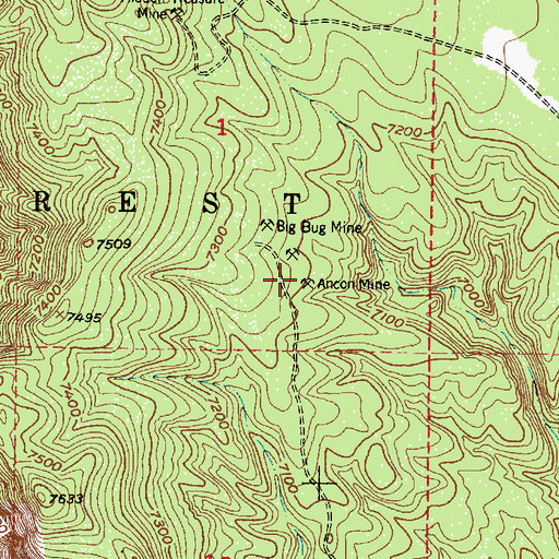 Topographic Map of Ancon Mine, NM