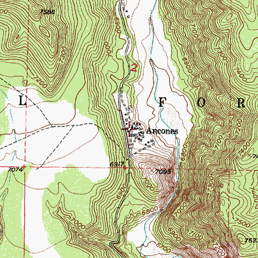Topographic Map of Ancones, NM