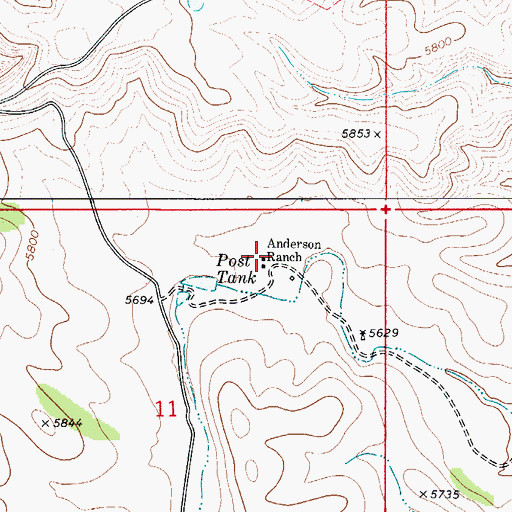 Topographic Map of Anderson Ranch, NM