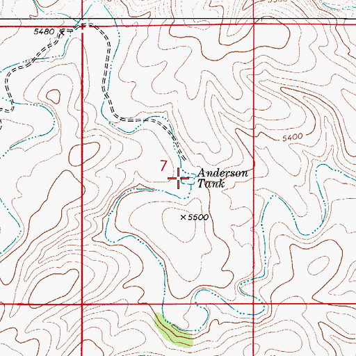 Topographic Map of Anderson Tank, NM