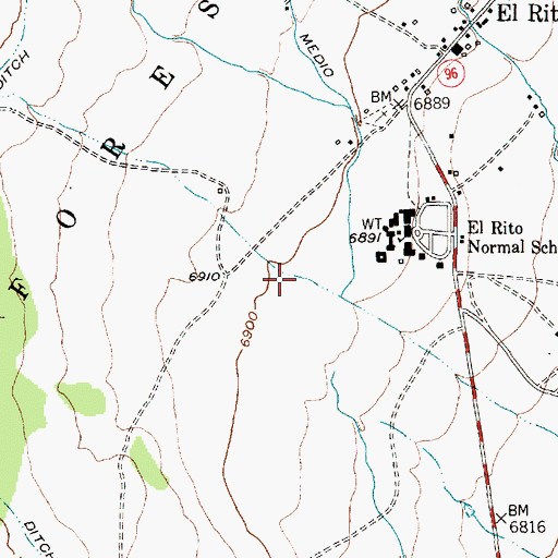 Topographic Map of Angel Canyon, NM