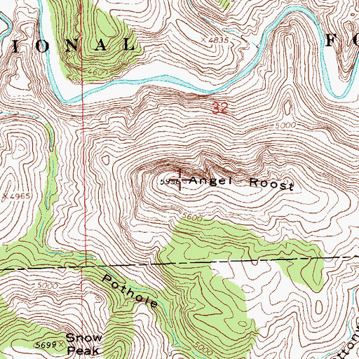 Topographic Map of Angel Roost, NM