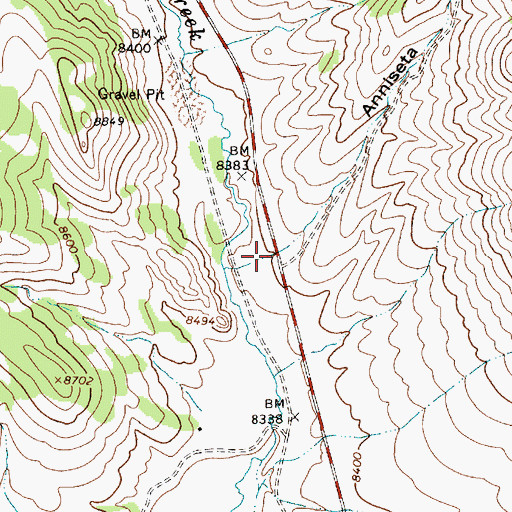 Topographic Map of Anniseta Gulch, NM