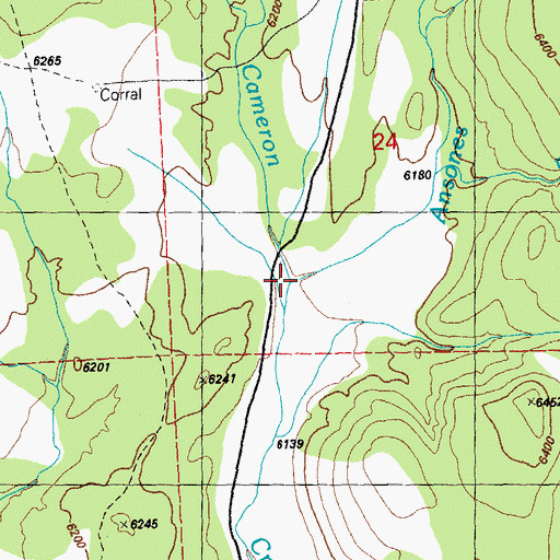 Topographic Map of Ansones Creek, NM
