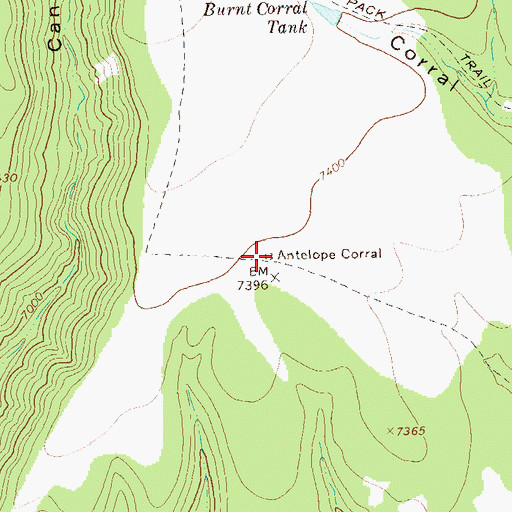 Topographic Map of Antelope Corral, NM