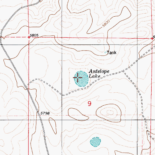 Topographic Map of Antelope Lake, NM