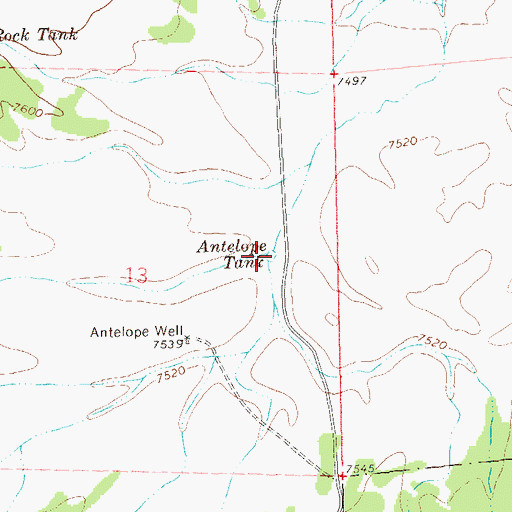 Topographic Map of Antelope Tank, NM