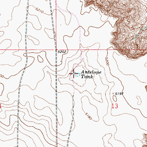 Topographic Map of Antelope Tank, NM