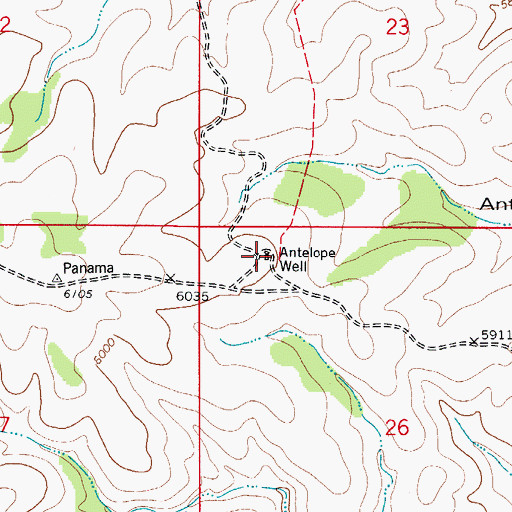 Topographic Map of Antelope Well, NM