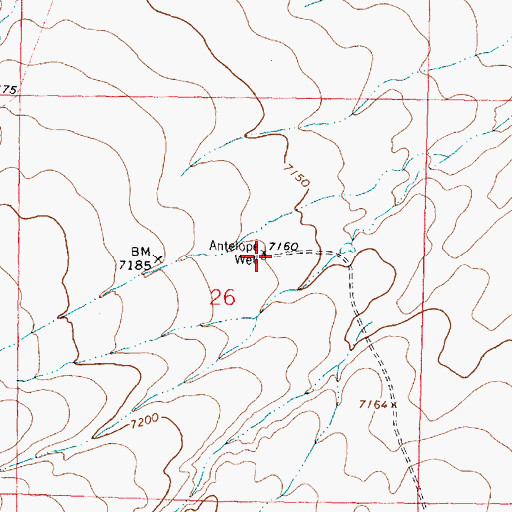 Topographic Map of Antelope Well, NM