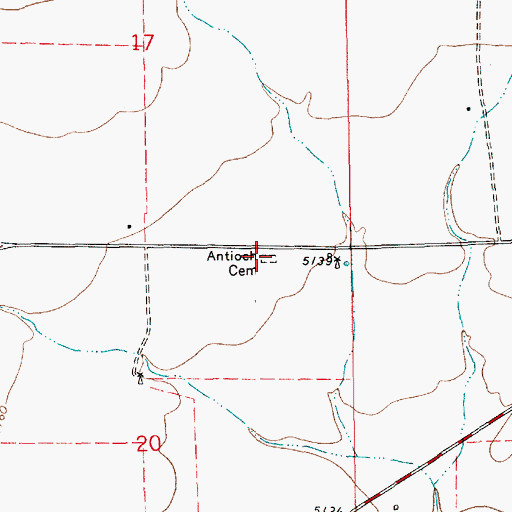 Topographic Map of Antioch Cemetery, NM