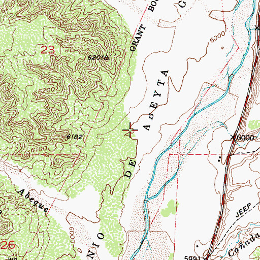 Topographic Map of Antonio de Abeyta Grant, NM
