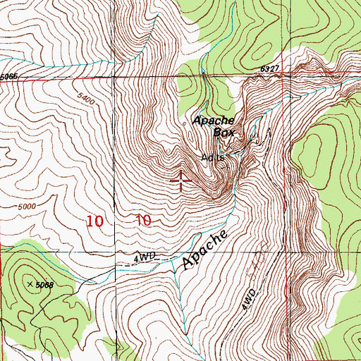 Topographic Map of Apache Box, NM