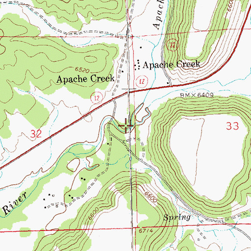 Topographic Map of Apache Creek, NM