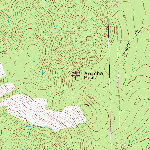 Topographic Map of Apache Peak, NM