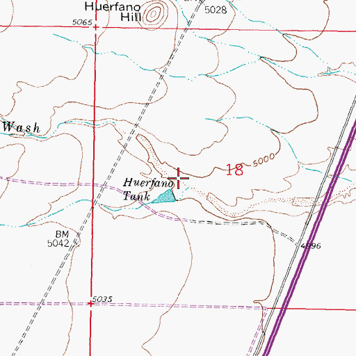 Topographic Map of Aragon Wash, NM