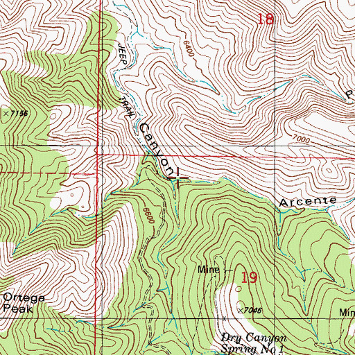 Topographic Map of Arcente Canyon, NM