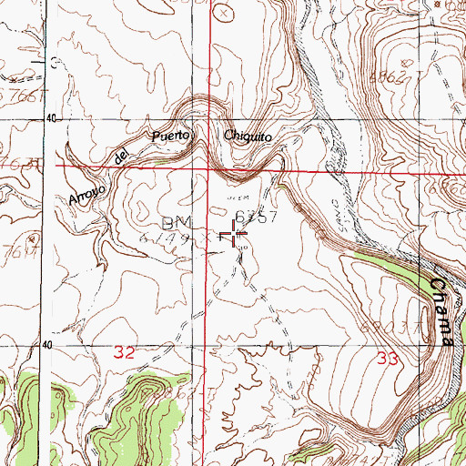 Topographic Map of Archuleta Ranch, NM