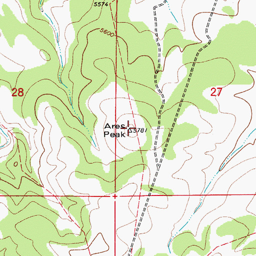 Topographic Map of Ares Peak, NM