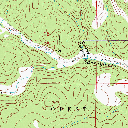 Topographic Map of Arkansas Canyon, NM