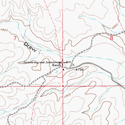 Topographic Map of Armstrong and Armstrong Ranch, NM