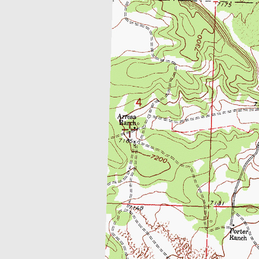 Topographic Map of Arrosa Ranch, NM