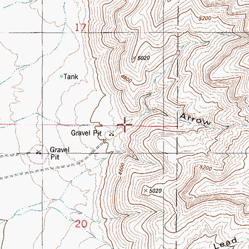 Topographic Map of Arrow Canyon, NM