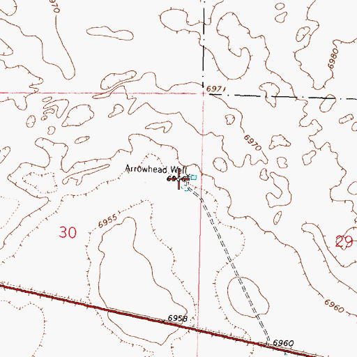 Topographic Map of Arrowhead Well, NM