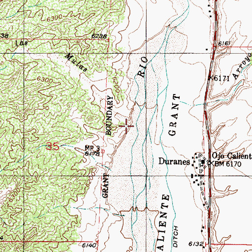 Topographic Map of Arroyo de las Mulas, NM