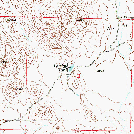 Topographic Map of Outlaw Tank, AZ
