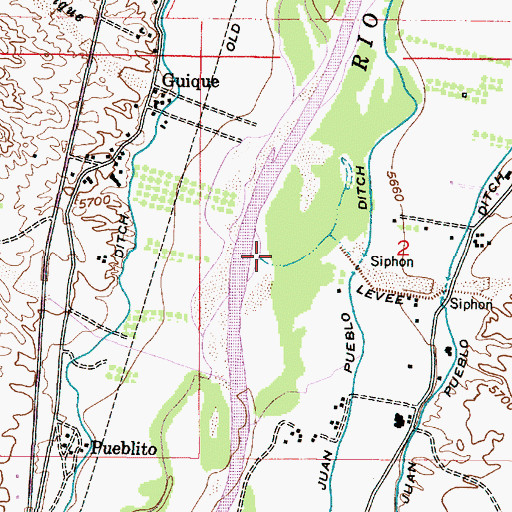 Topographic Map of Arroyo de los Chavez, NM