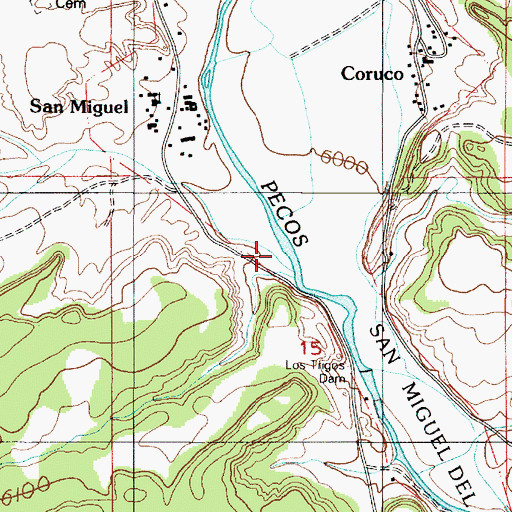 Topographic Map of Arroyo de Chamizal, NM